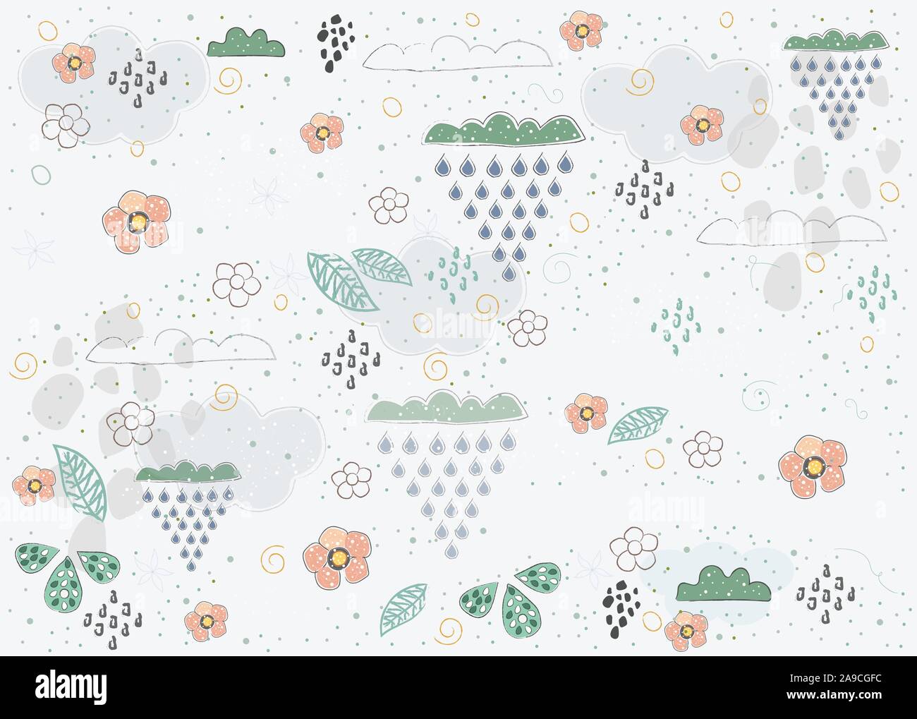 Oiseaux assis sur les branches d'arbres. Vector Illustration. Nuit nuageuse Illustration de Vecteur