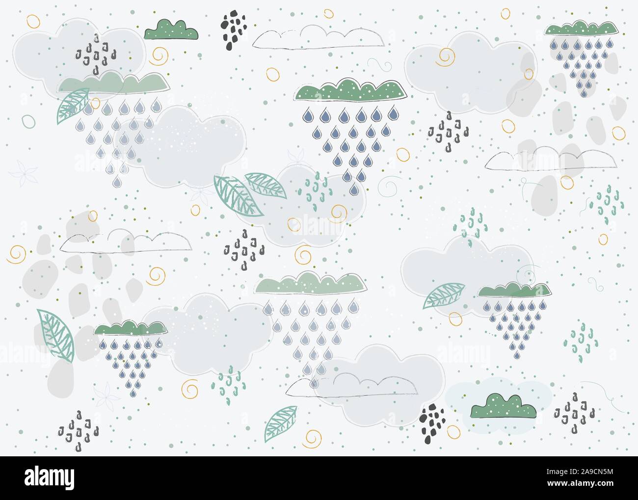 Blanc et bleu ciel et nuages sur blanc. Vector Illustration. Vector Illustration. Illustration de Vecteur