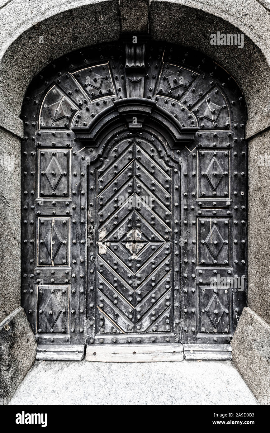 Porte en bois historique de Passau Banque D'Images