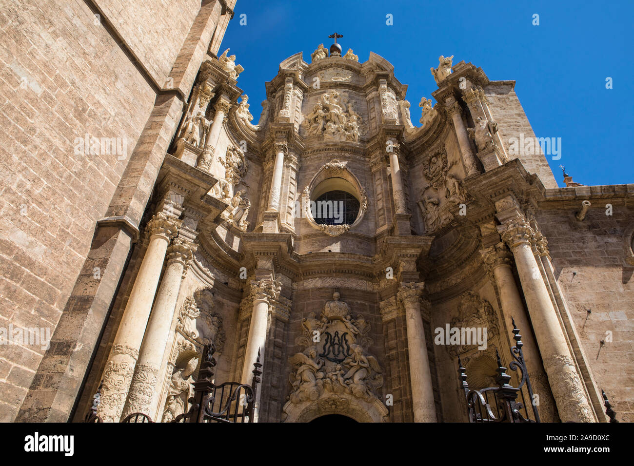 Une vue sur le quartier historique de la cathédrale de Valence dans la ville de Valence, Espagne. Banque D'Images