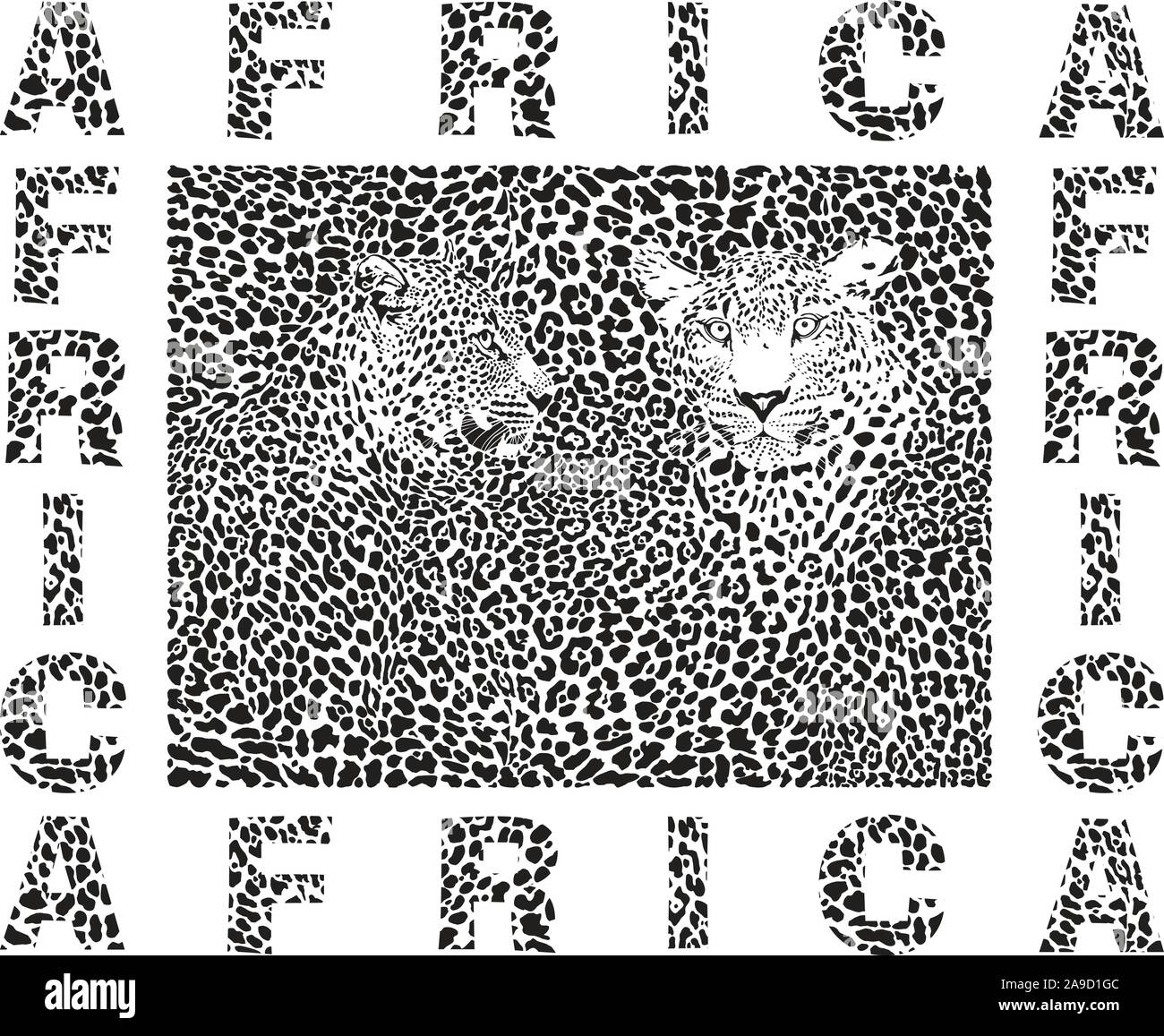 Leopard d'arrière-plan et du texte l'Afrique Illustration de Vecteur