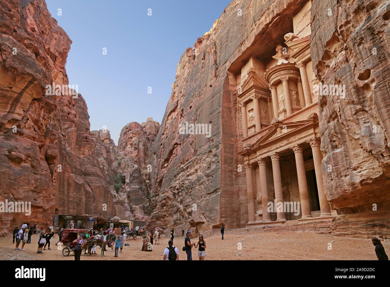 Al Khazneh (le Trésor), Petra, Wadi Musa, Ma'an Governorate, Jordanie, Moyen-Orient Banque D'Images