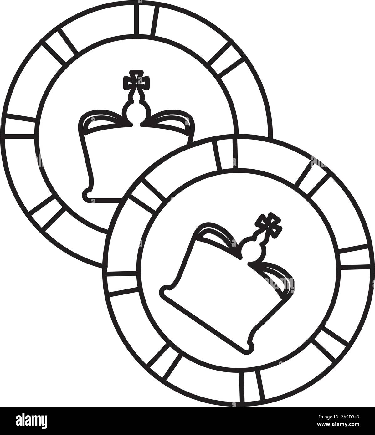 L'Angleterre des pièces avec des icônes de couronnes Illustration de Vecteur