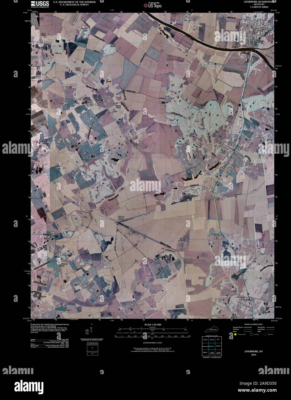 Carte du kentucky livermore Banque de photographies et d’images à haute