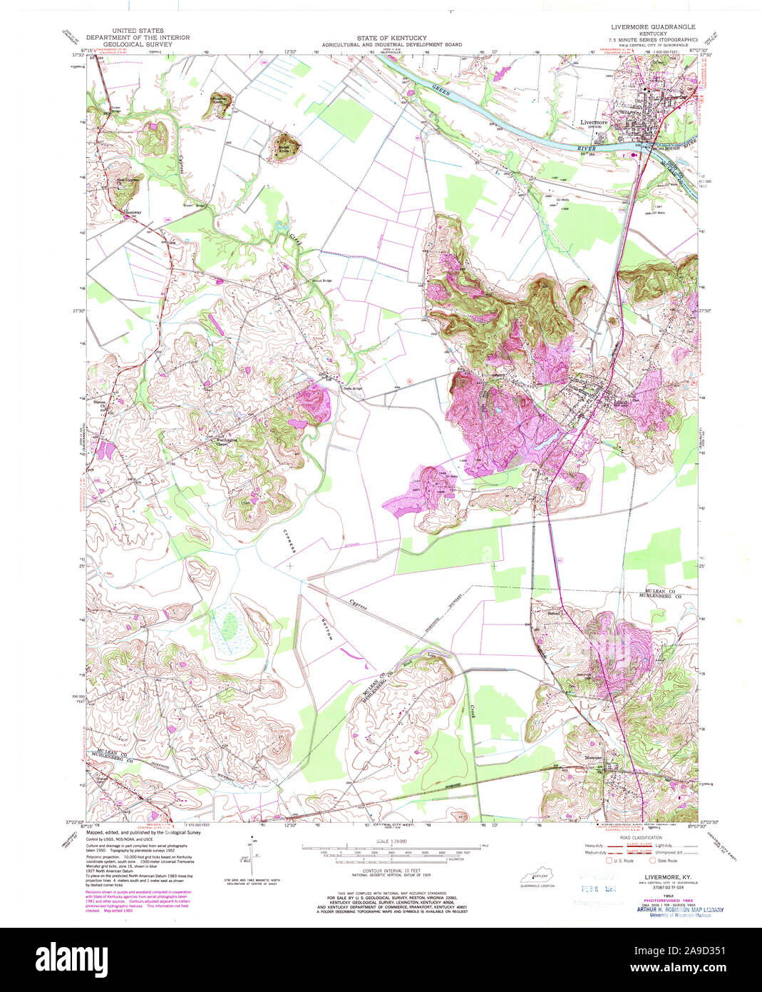 Carte du kentucky livermore Banque d'images détourées Alamy