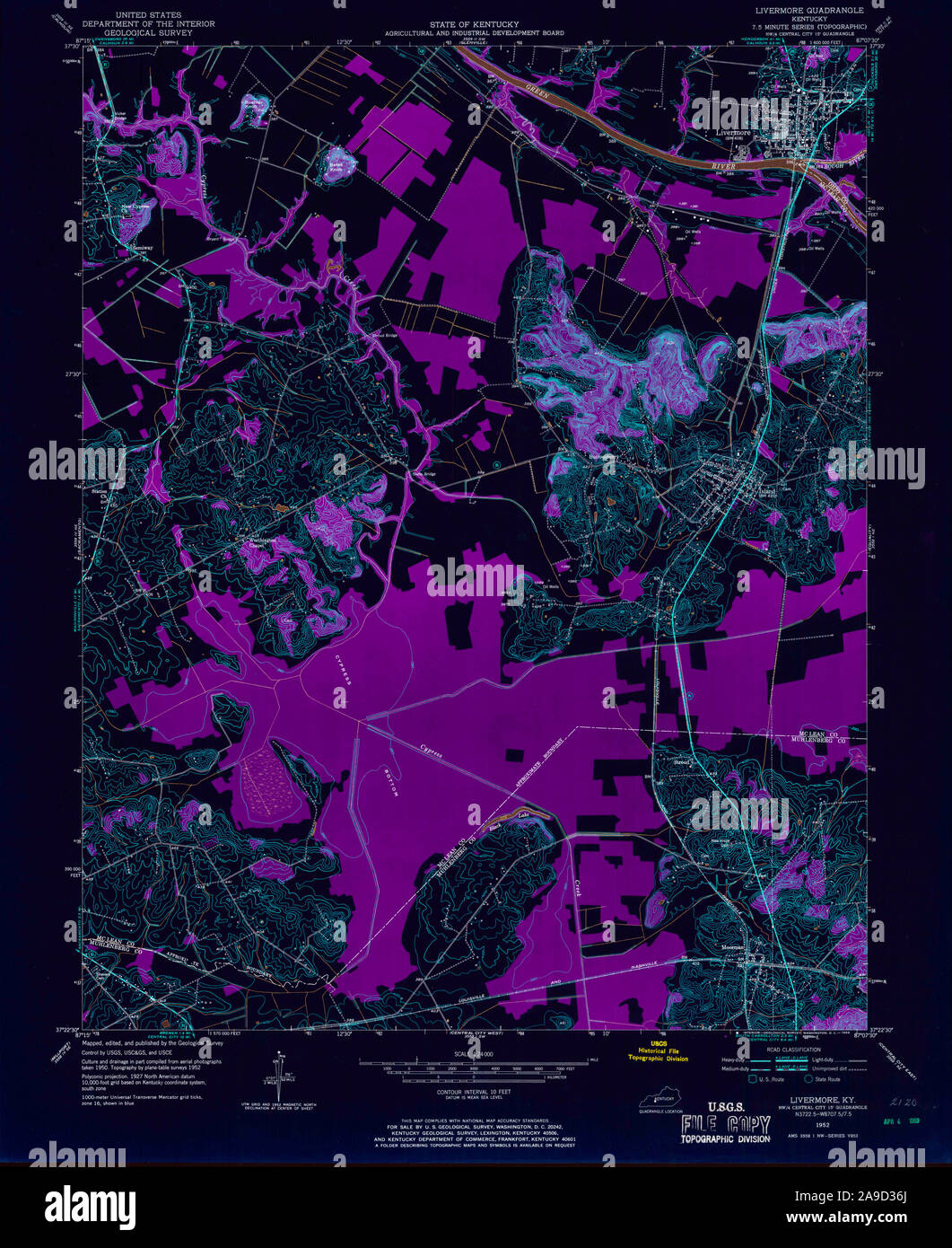 Carte du kentucky livermore Banque de photographies et d’images à haute