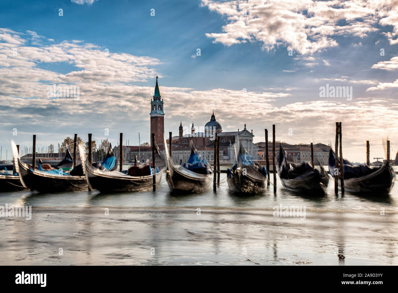 De l'eau élevé sur la Piazza San Marco de Venise en Novembre 14 2019 Banque D'Images