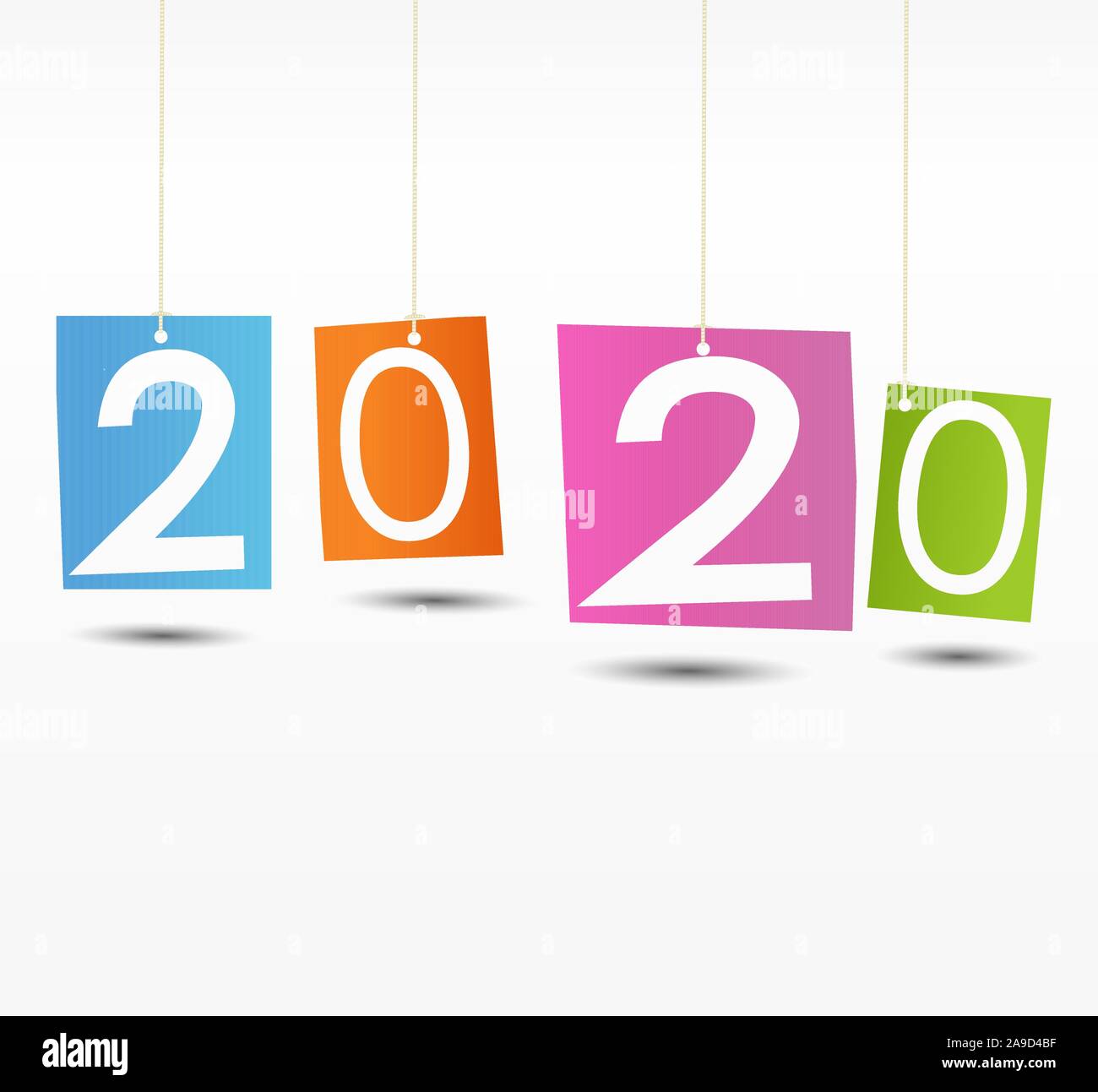 Bonne Année 2020 Carte de voeux colorée illustration Illustration de Vecteur