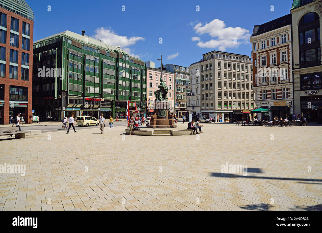 L'Europe, l'Allemagne, ville hanséatique de Hambourg, ville, monument Gänsemarkt, Gotthold Ephraim Lessing à partir de 1881, Banque D'Images