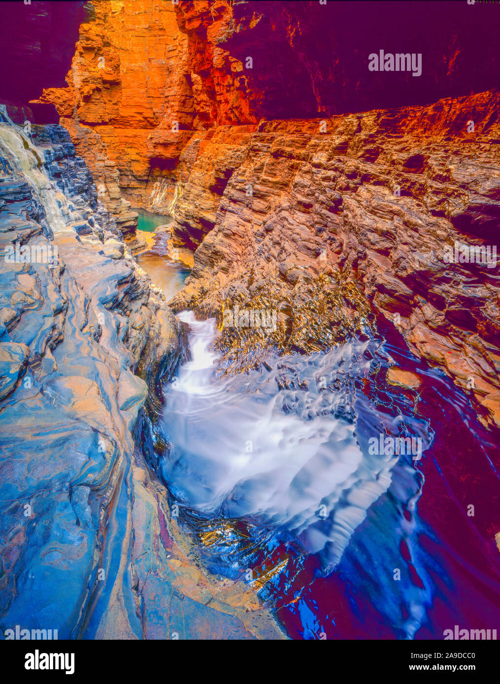 Hancock Gorge, Karajini Nationa Park, Australie de l'Ouest Région du PIlbara canyons Banque D'Images