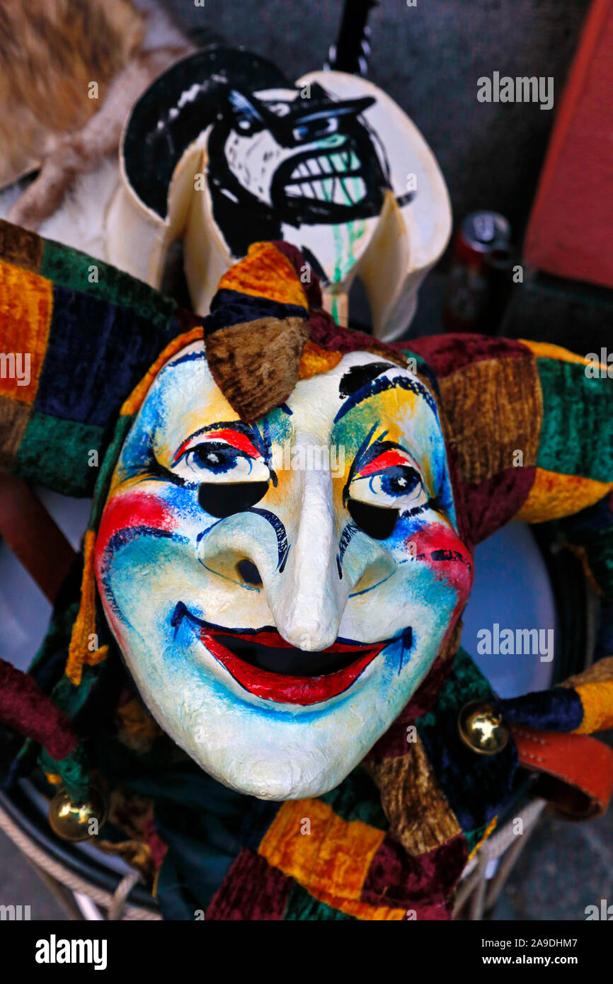 Sur le masque de carnaval de Bâle, Bâle, Canton de Bâle-Ville, Suisse Banque D'Images