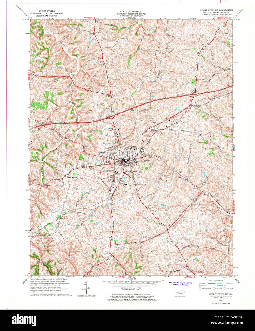 Carte du mont sterling kentucky Banque de photographies et d’images à