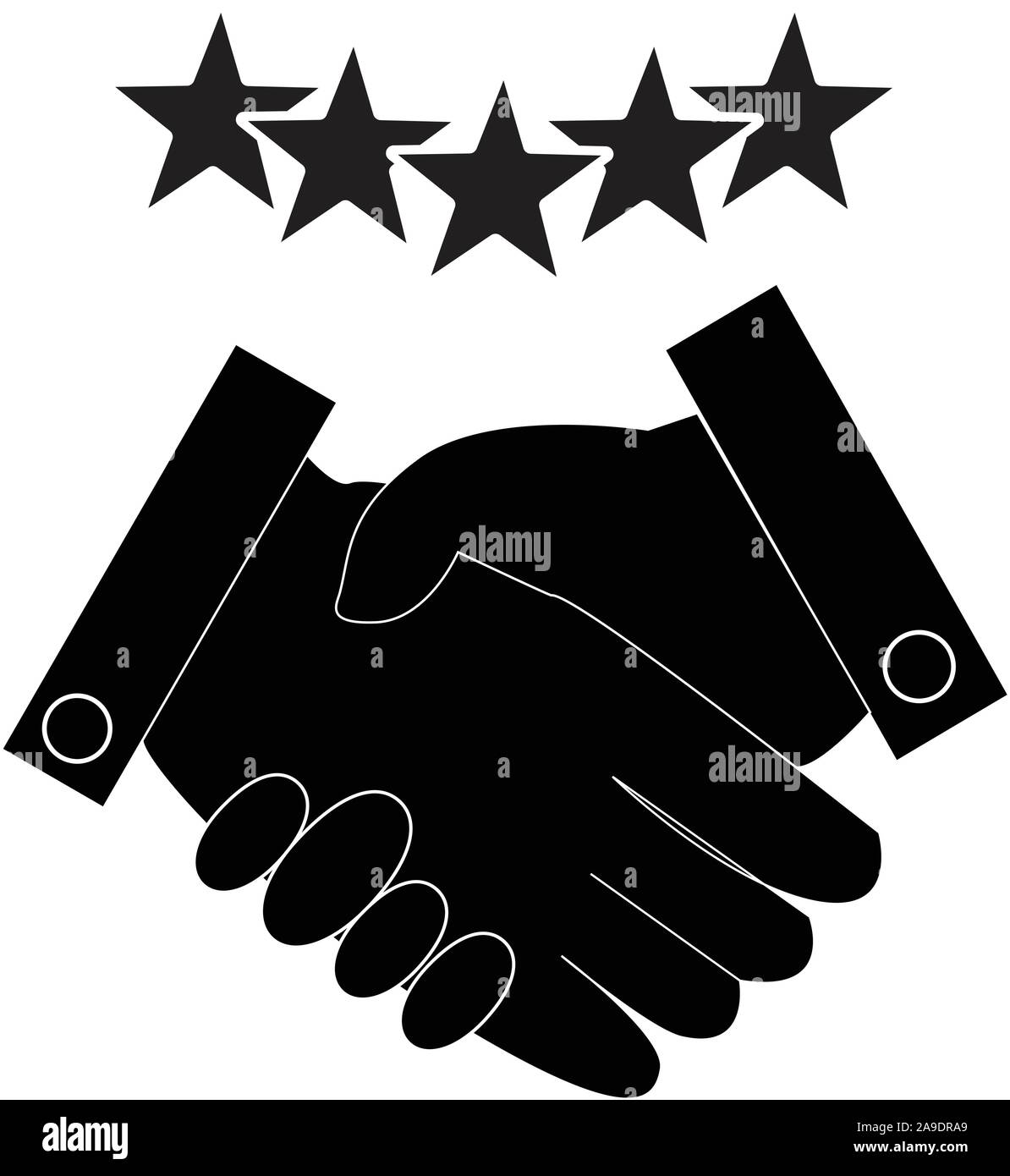 L'icône de partenariat sur fond blanc. télévision style. excellente qualité performance concept handshake. Satisfaction pour meilleur service. dévouement signe. Illustration de Vecteur