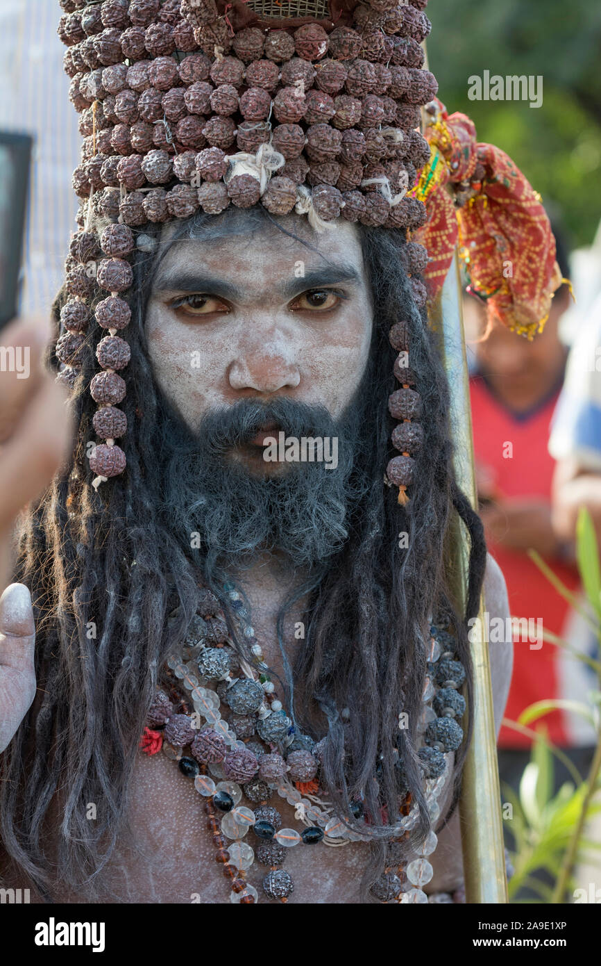 Naga Sadhu Portrait, Kumbhmela, Nasik, Maharashtra, Inde Banque D'Images