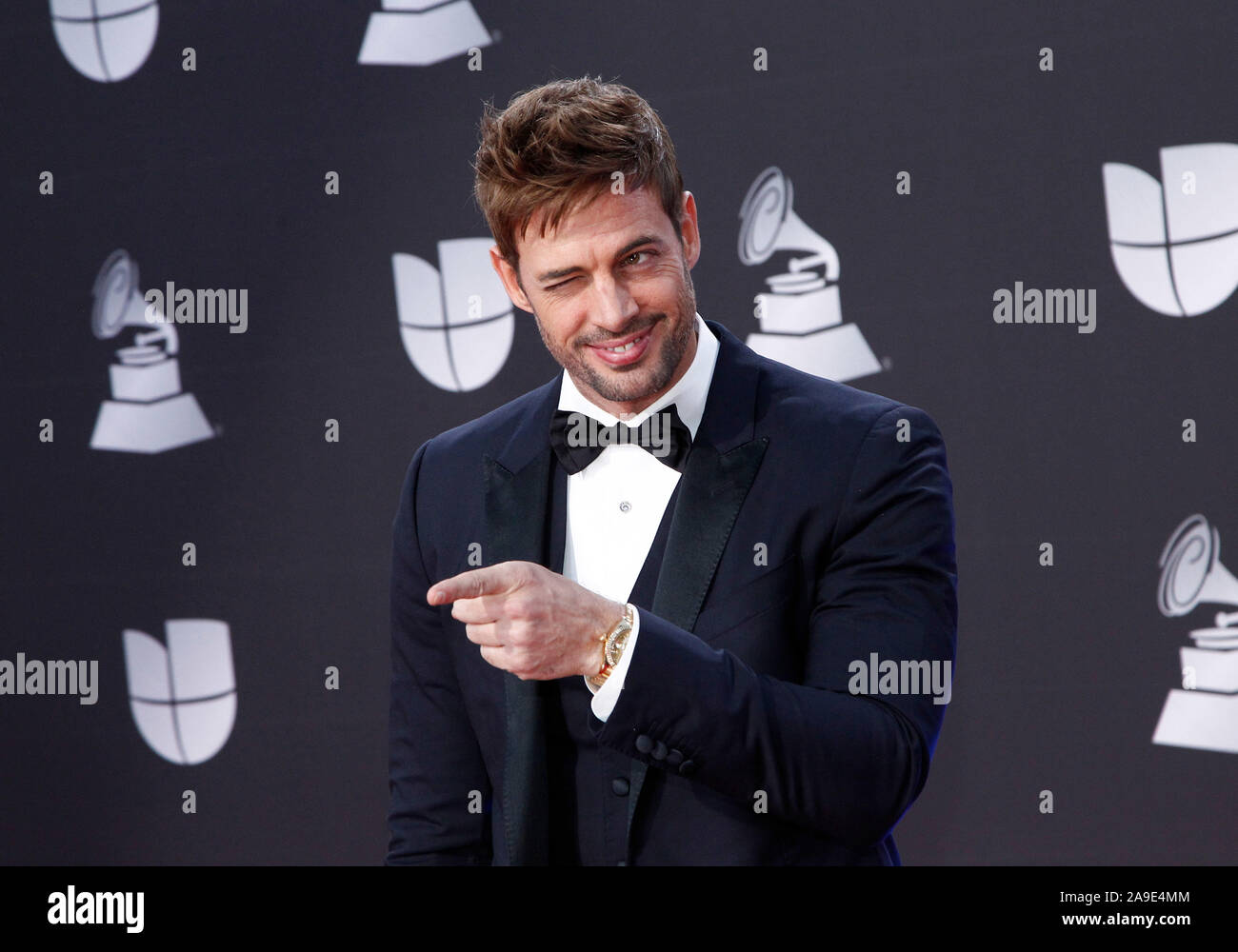Las Vegas, États-Unis. 14Th Nov, 2019. American-Cuban l'acteur William Levy arrive pour la 20e édition du Latin Grammy Awards au MGM Garden Arena de Las Vegas, Nevada le Jeudi, Novembre 14, 2019. Photo de James Atoa/UPI UPI : Crédit/Alamy Live News Banque D'Images