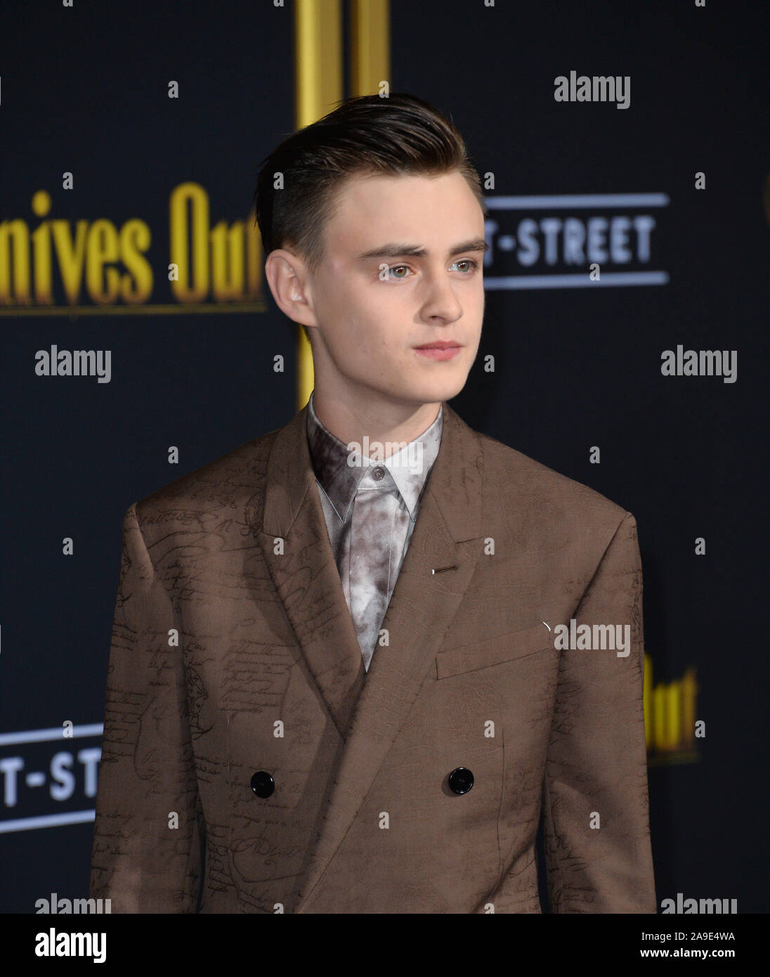 Los Angeles, USA. 14Th Nov, 2019. Jaeden Martell à la première de 'Knives out' au Regency Village Theatre. Photo Credit : Paul Smith/Alamy Live News Banque D'Images