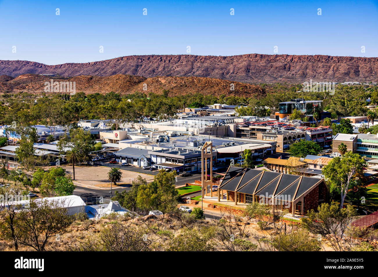 Vue sur Alice Springs depuis ANZAC Hill.Alice Springs, territoire du Nord, Australie. Banque D'Images