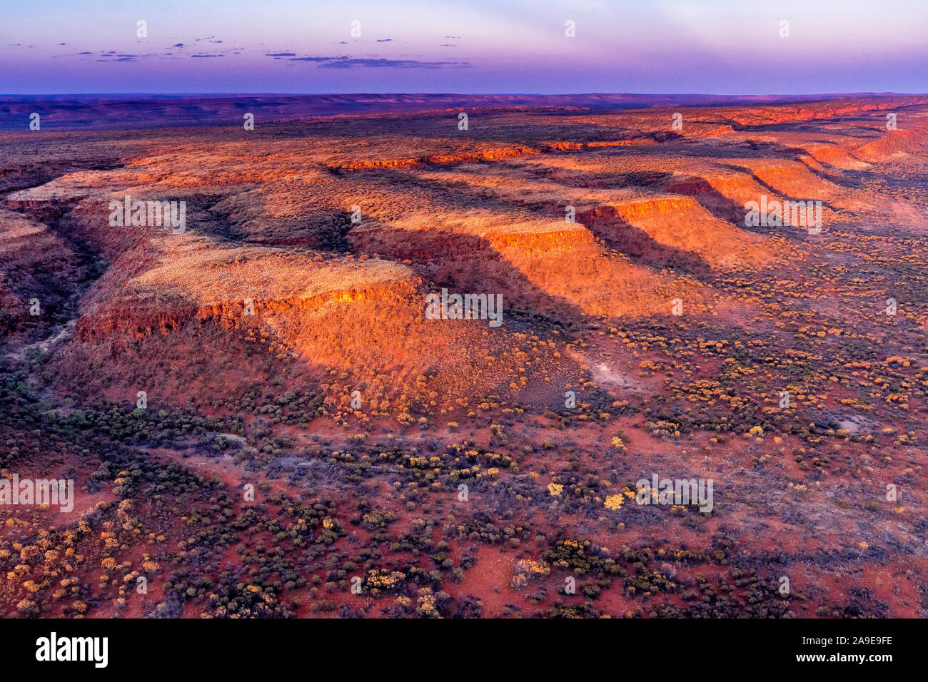 Vue aérienne de la George Gill varie dans les centre de l'Australie dans le Territoire du Nord Banque D'Images