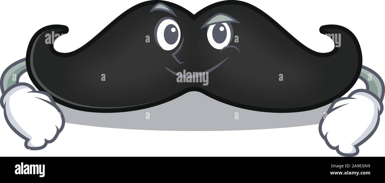 Moustache mascot isolé avec le sourire cartoon Illustration de Vecteur
