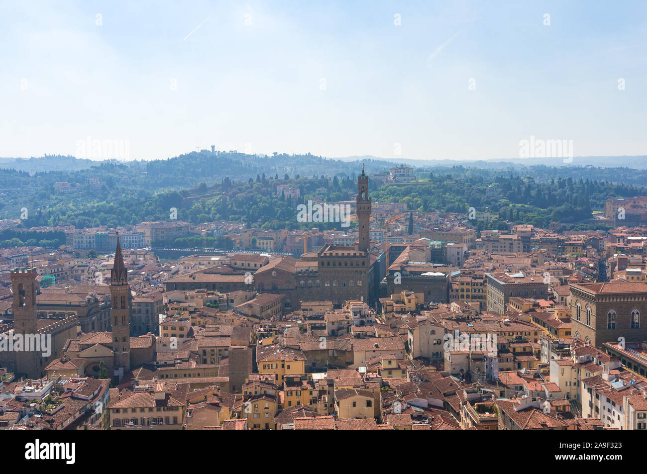 Vue aérienne du centre historique de Florence, Italie Banque D'Images