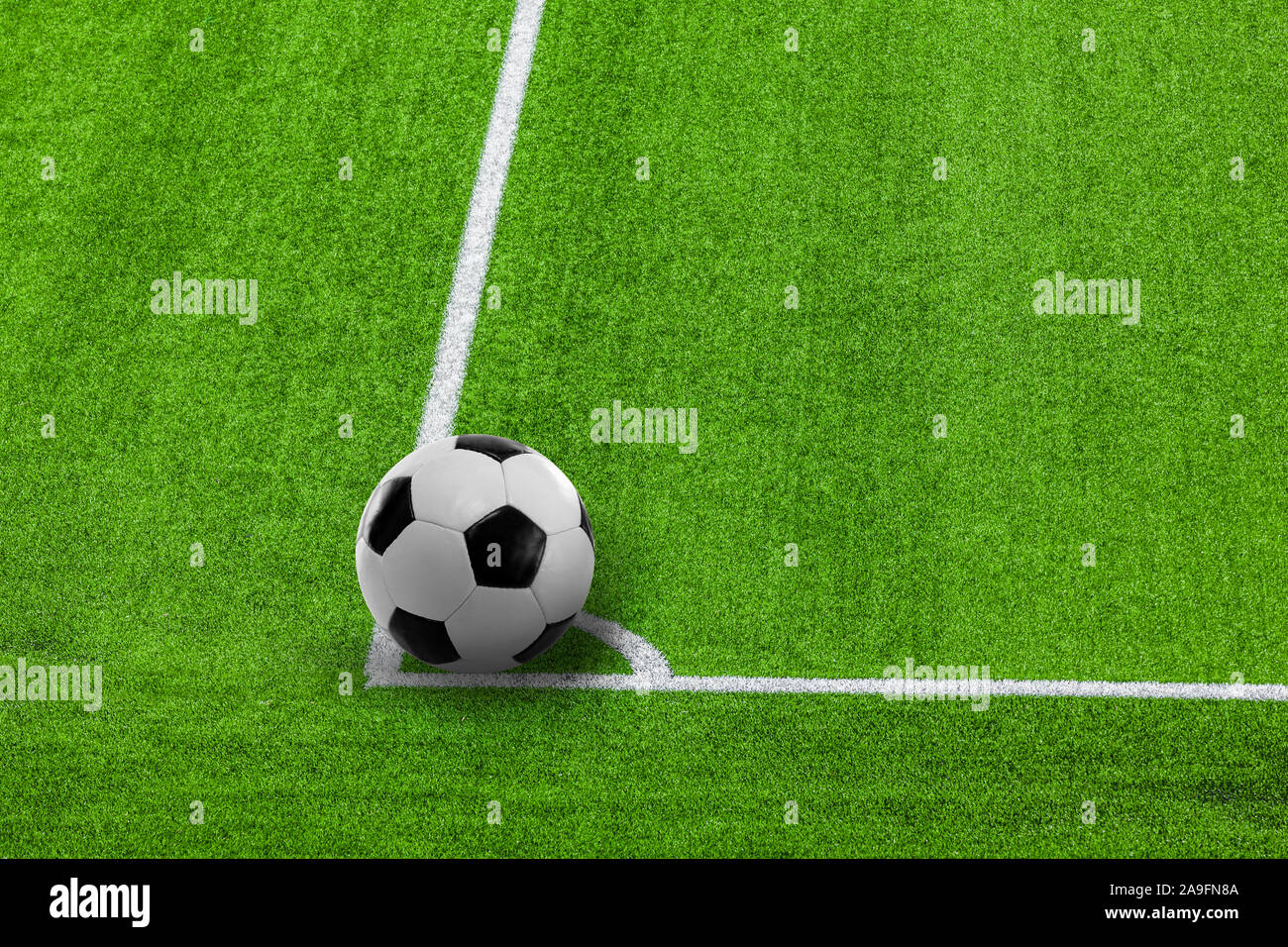 Terrain de football en gazon artificiel Banque D'Images