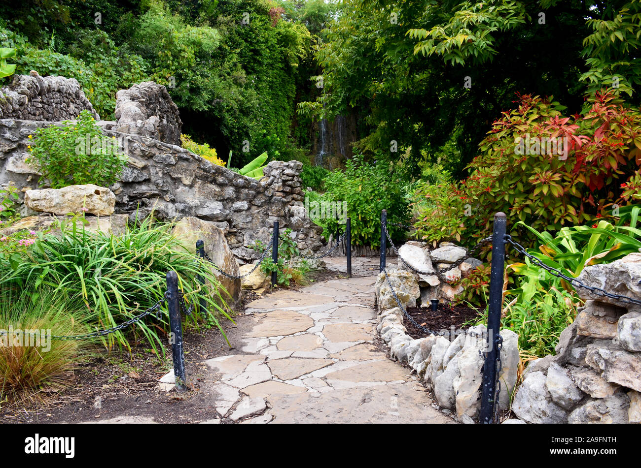 Jardin de thé japonais à San Antonio, Texas. Jardin paysager pittoresque situé au cœur de Brackenridge Park. Banque D'Images