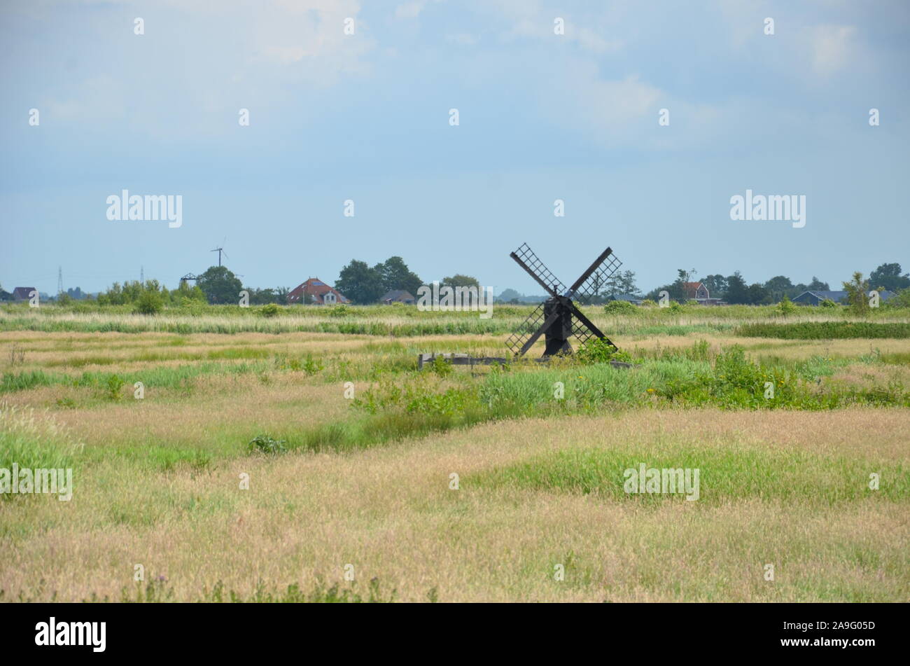 Moulin dans le paysage, de Zaanse Schans Banque D'Images