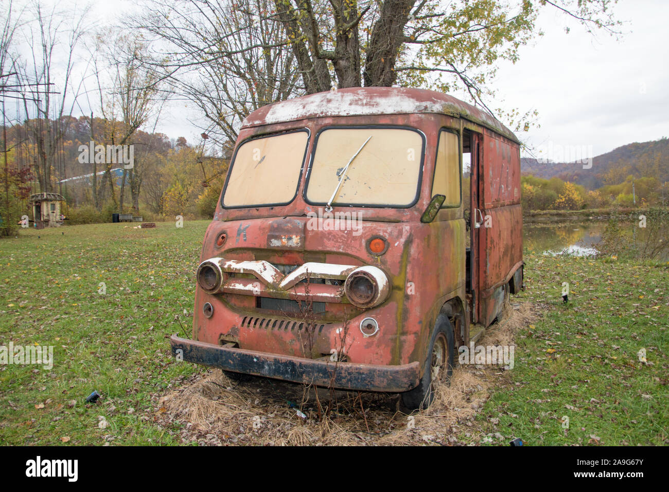 Vintage Van dans West Virginia Banque D'Images