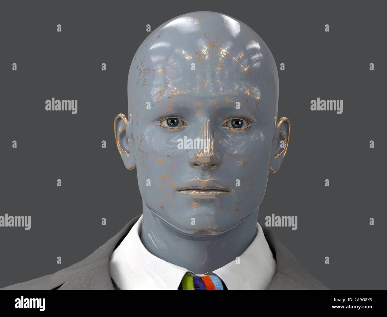 Portrait d'un travailleur artificiel Banque D'Images