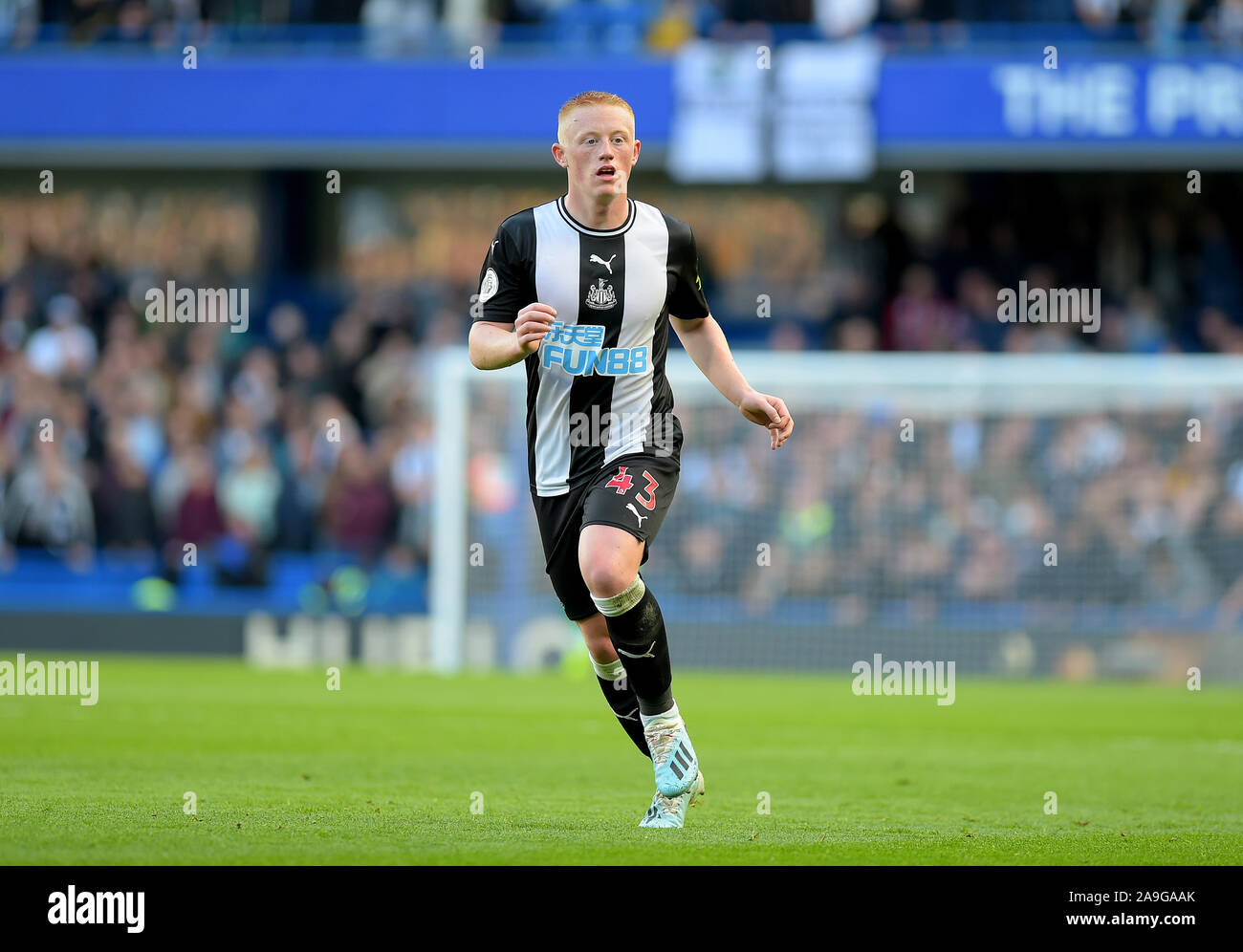 Matthieu Longstaff de Newcastle Utd vs Chelsea pendant le match de championnat Newcastle United à Stamford Bridge -usage éditorial uniquement, licence requise pour le co Banque D'Images