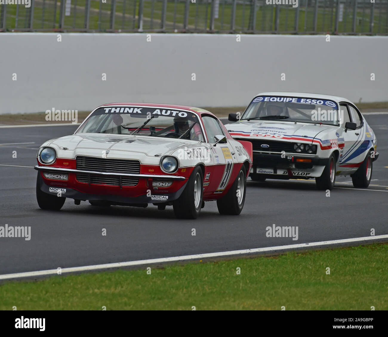 Grahame Bryant, Oliver Bryant, Chevrolet Camaro Z28, Touring Car Challenge historique, 1966-1990, le Silverstone Classic, juillet 2019, Silverstone, Northampt Banque D'Images