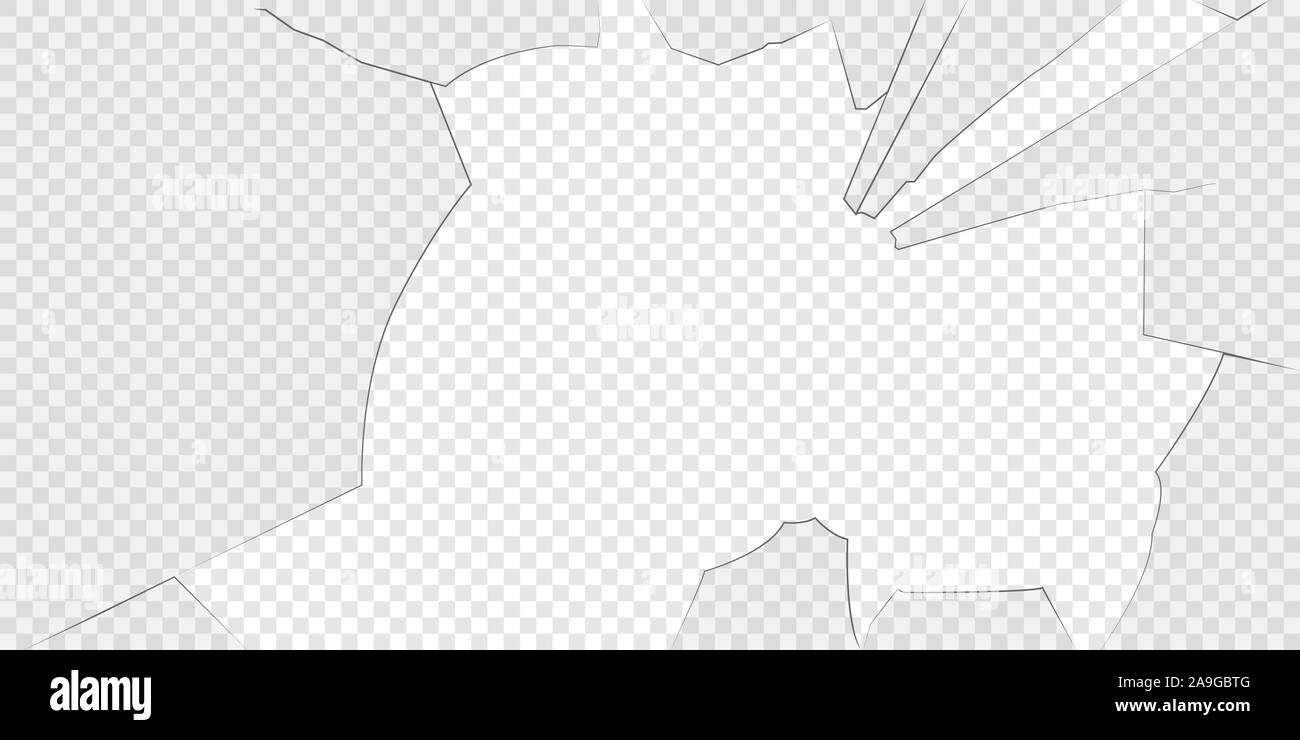 Les éclats de verre isolé sur fond transparent. Vector Illustration de Vecteur