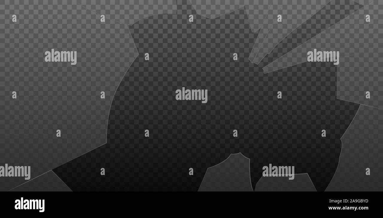 Les éclats de verre isolé sur fond transparent. Vector Illustration de Vecteur