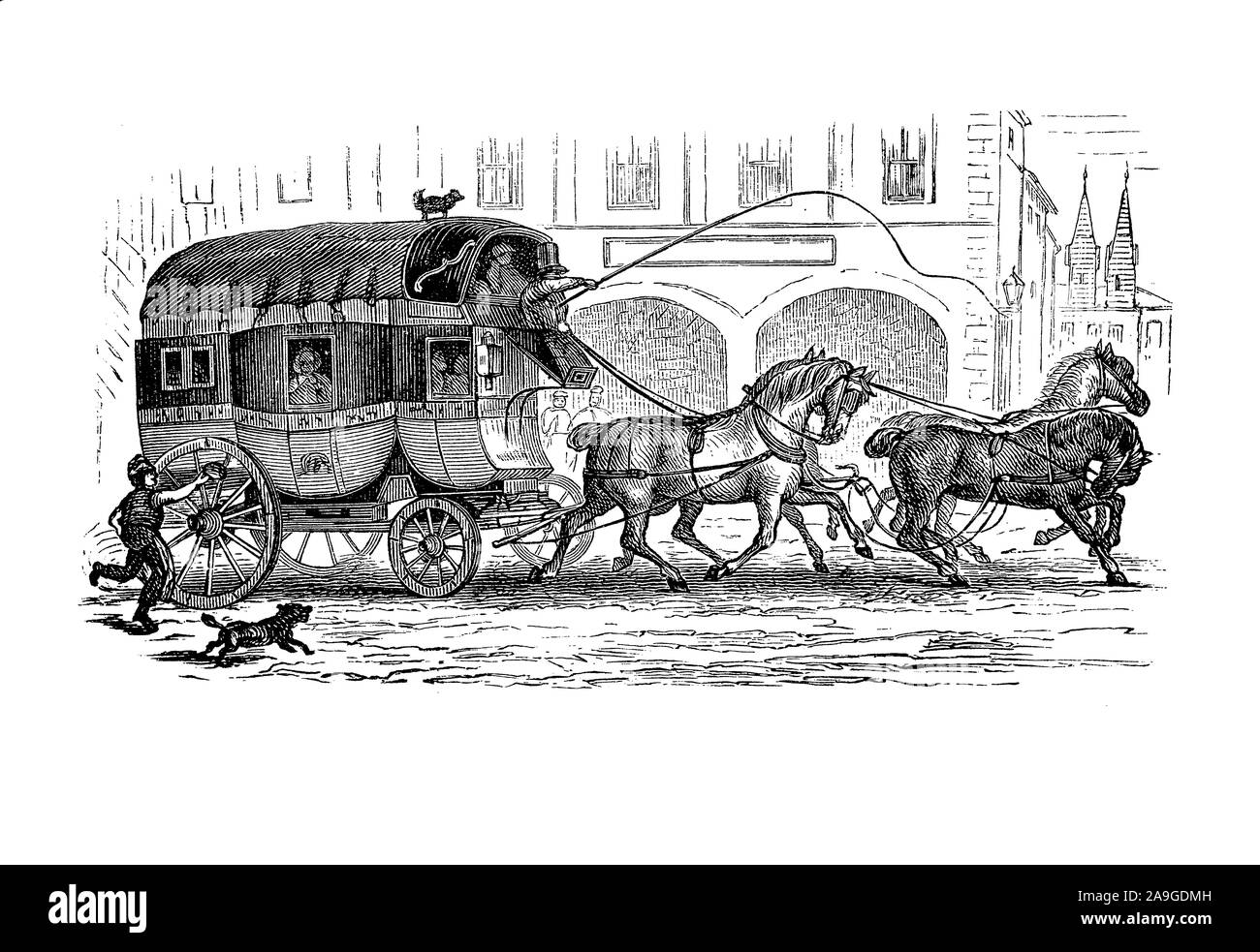 Service postal Royal sous le règne du roi Louis Philippe I en France, première moitié du xixe siècle Banque D'Images