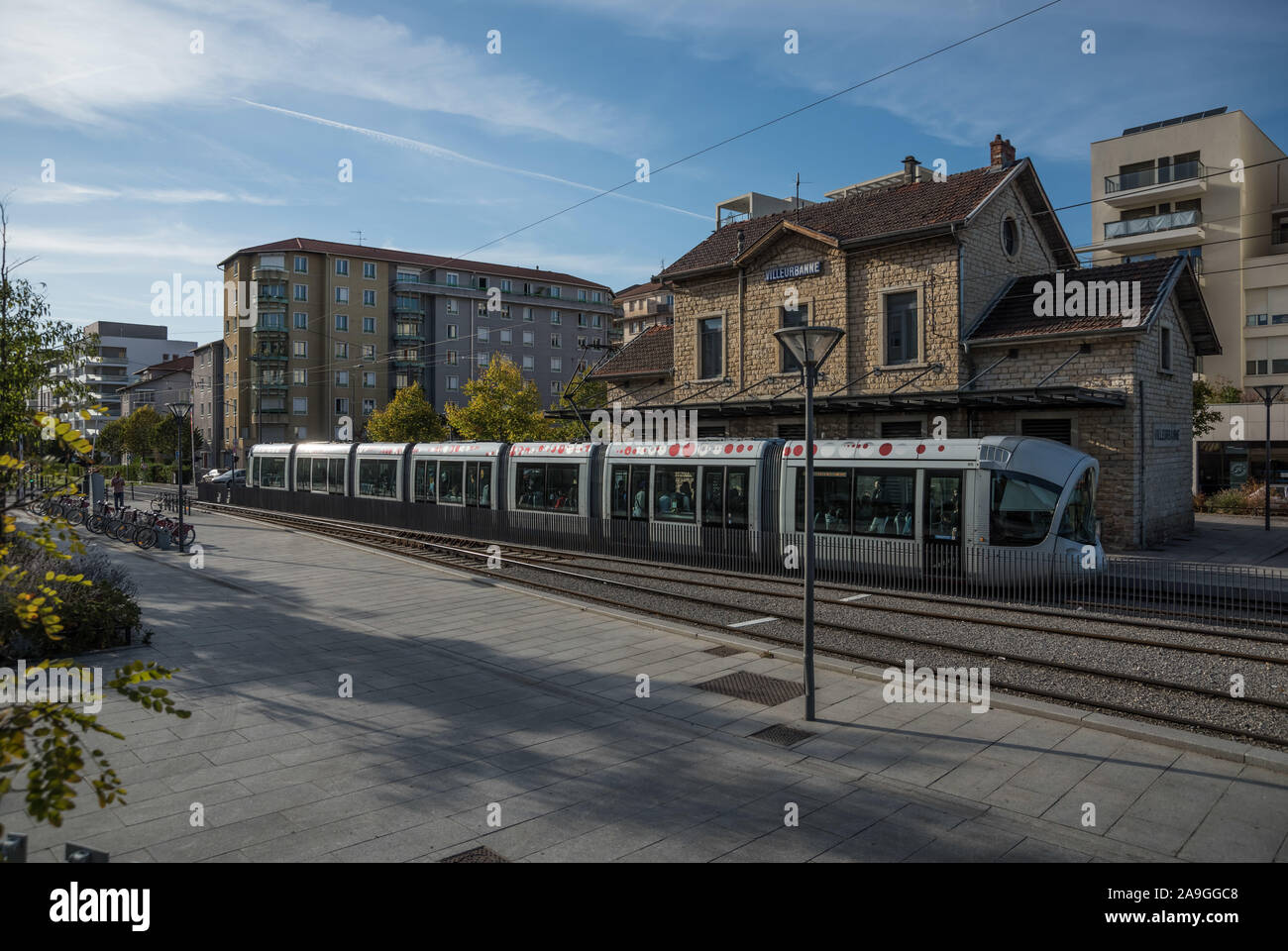 Lyon, Tramway T3 Villeurbanne Banque D'Images