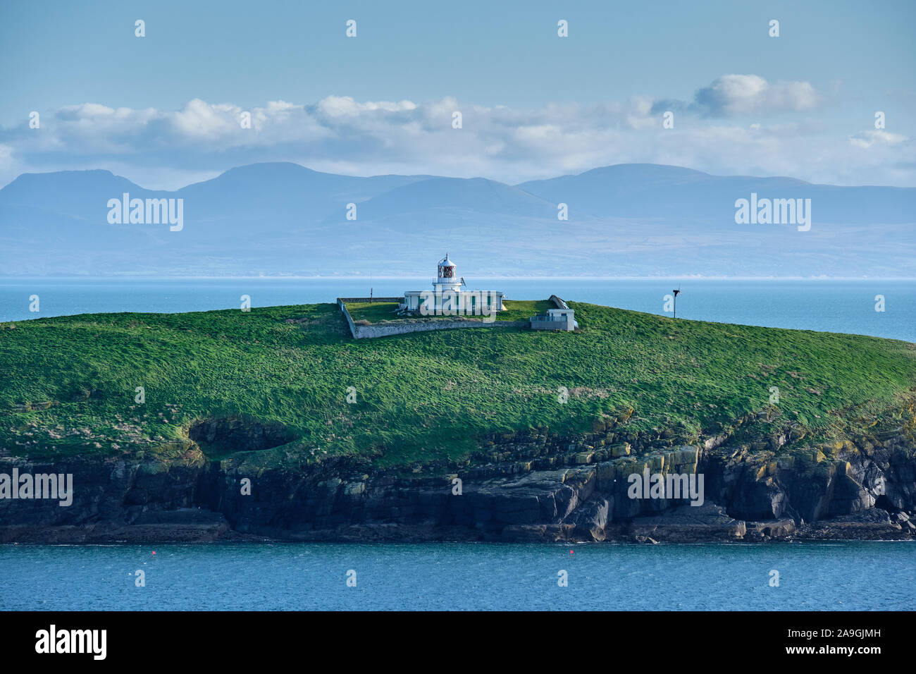 Phare sur St Tudwal West Island près de Abersoch Gwynedd, Pays de Galles, Banque D'Images