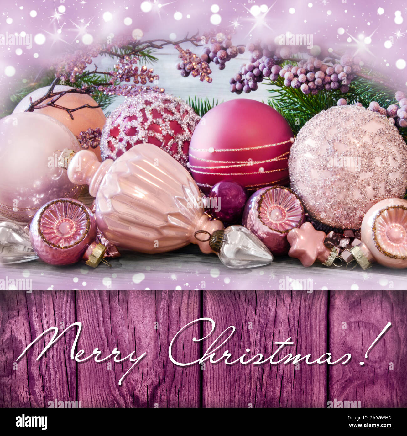 Joyeux Noël et diverses décorations Banque D'Images