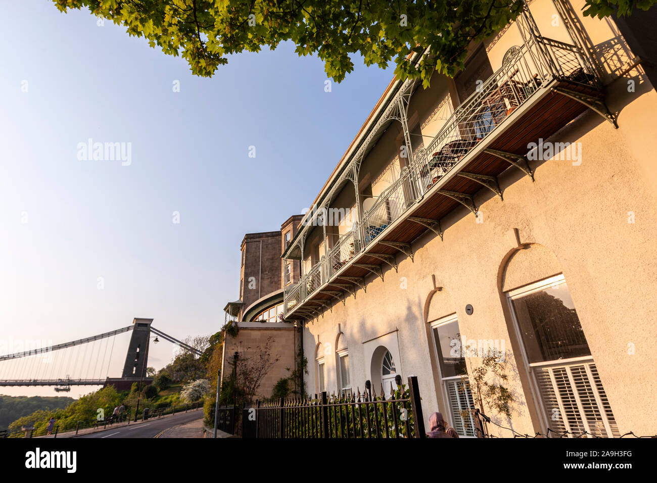 Sion Hill et pont suspendu de Clifton, design by William Henry Barlow et John Françoise Hardy, Clifton, Bristol, England, UK Banque D'Images