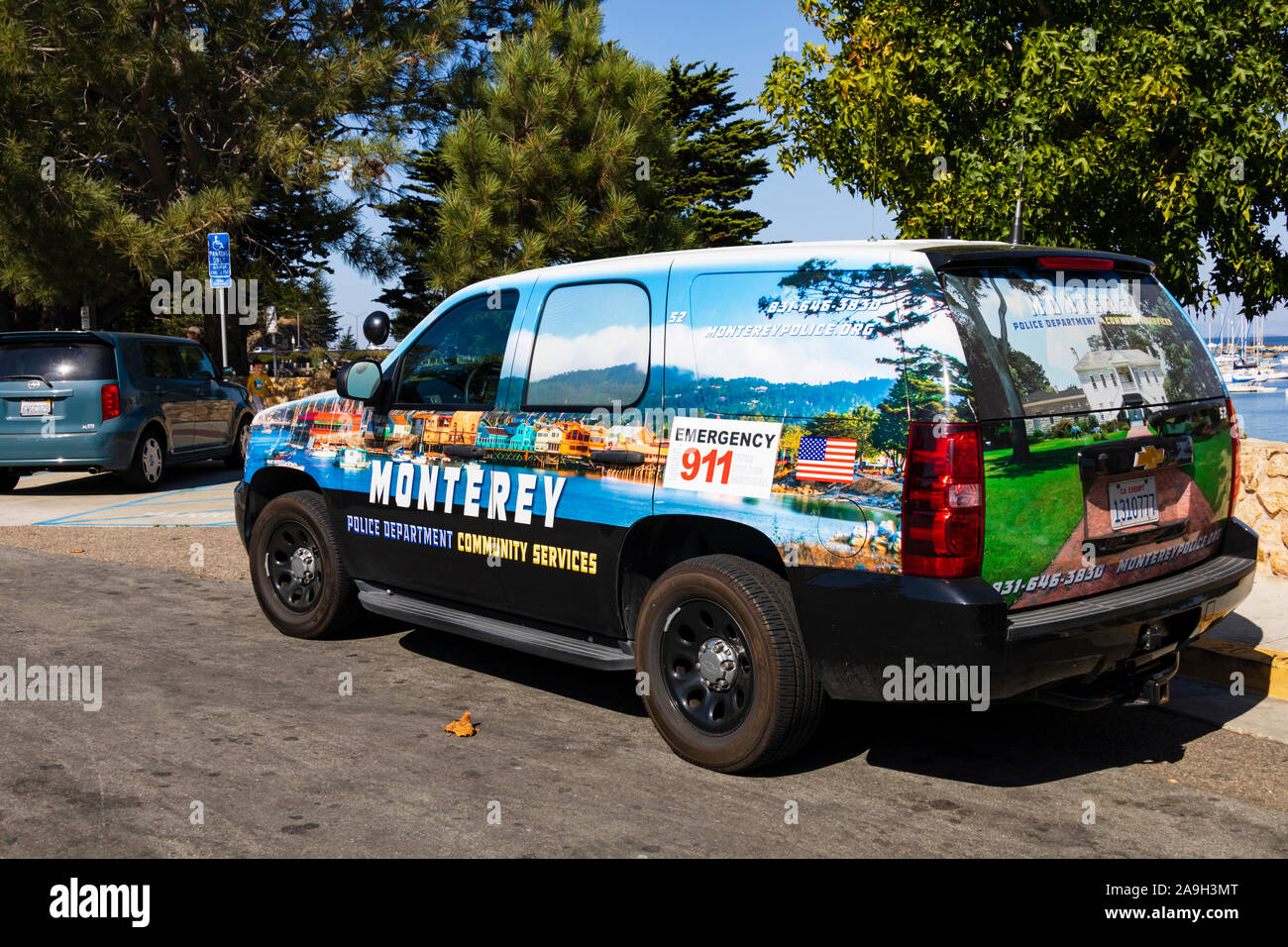 Service de police de Monterey, véhicule de service communautaire, Monterey, Californie, États-Unis d'Amérique Banque D'Images