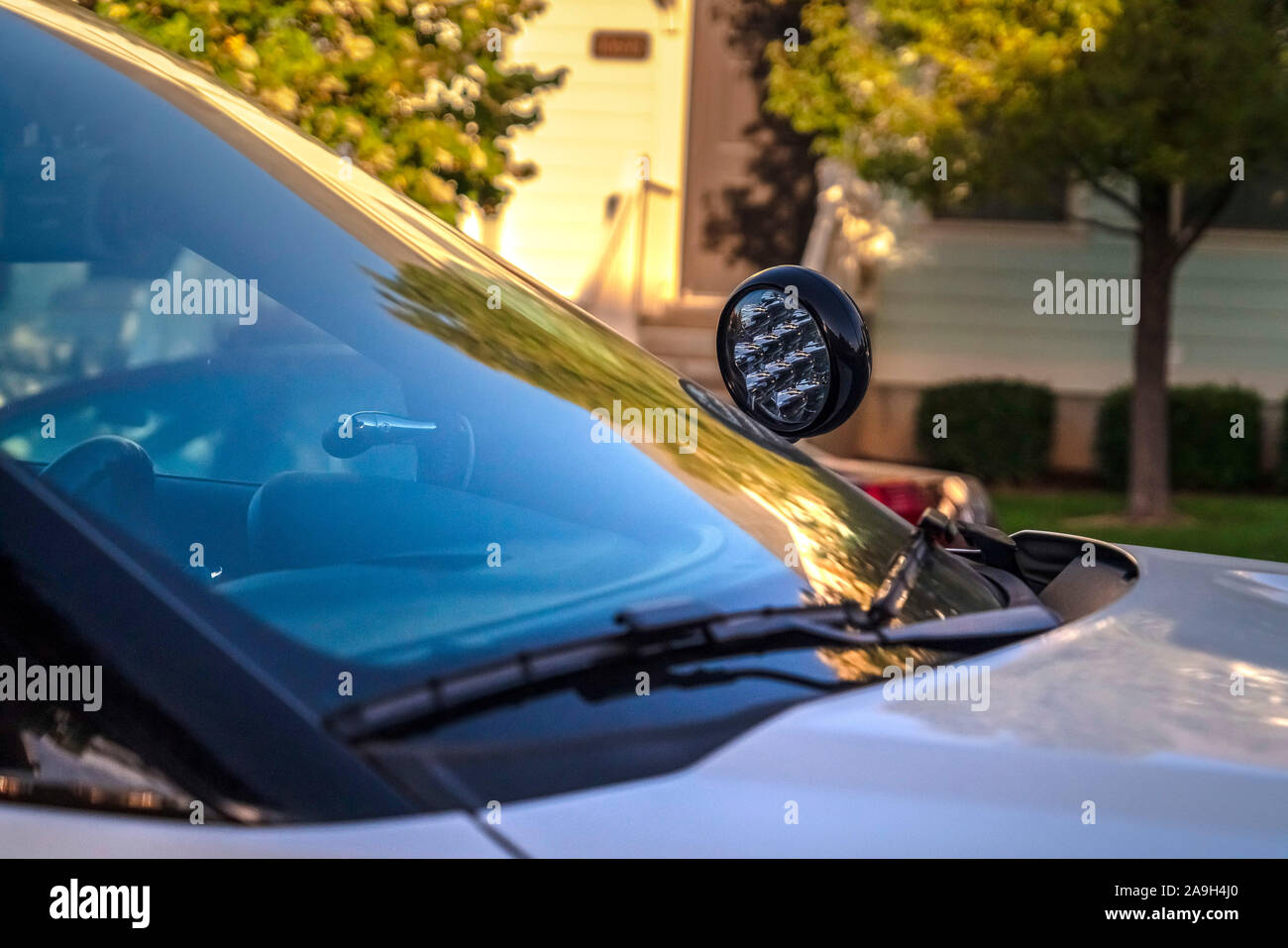 Voiture de police avec sirène et lumière Banque D'Images
