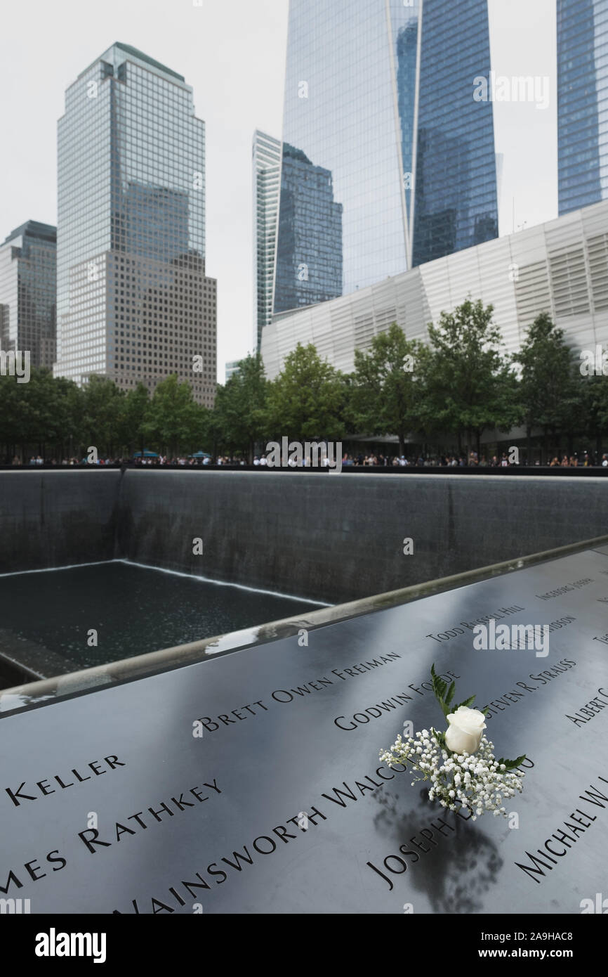 World Trade Center de New York, commémoratif du 11 septembre Banque D'Images