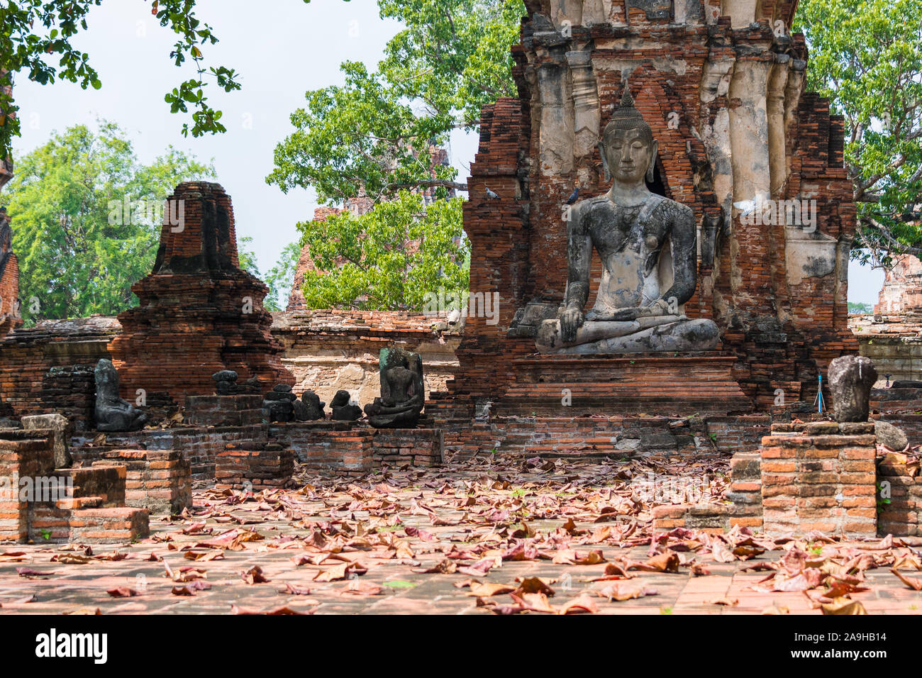 Statue de Bouddha à Ayutthaya Historical Park, Thailand Banque D'Images