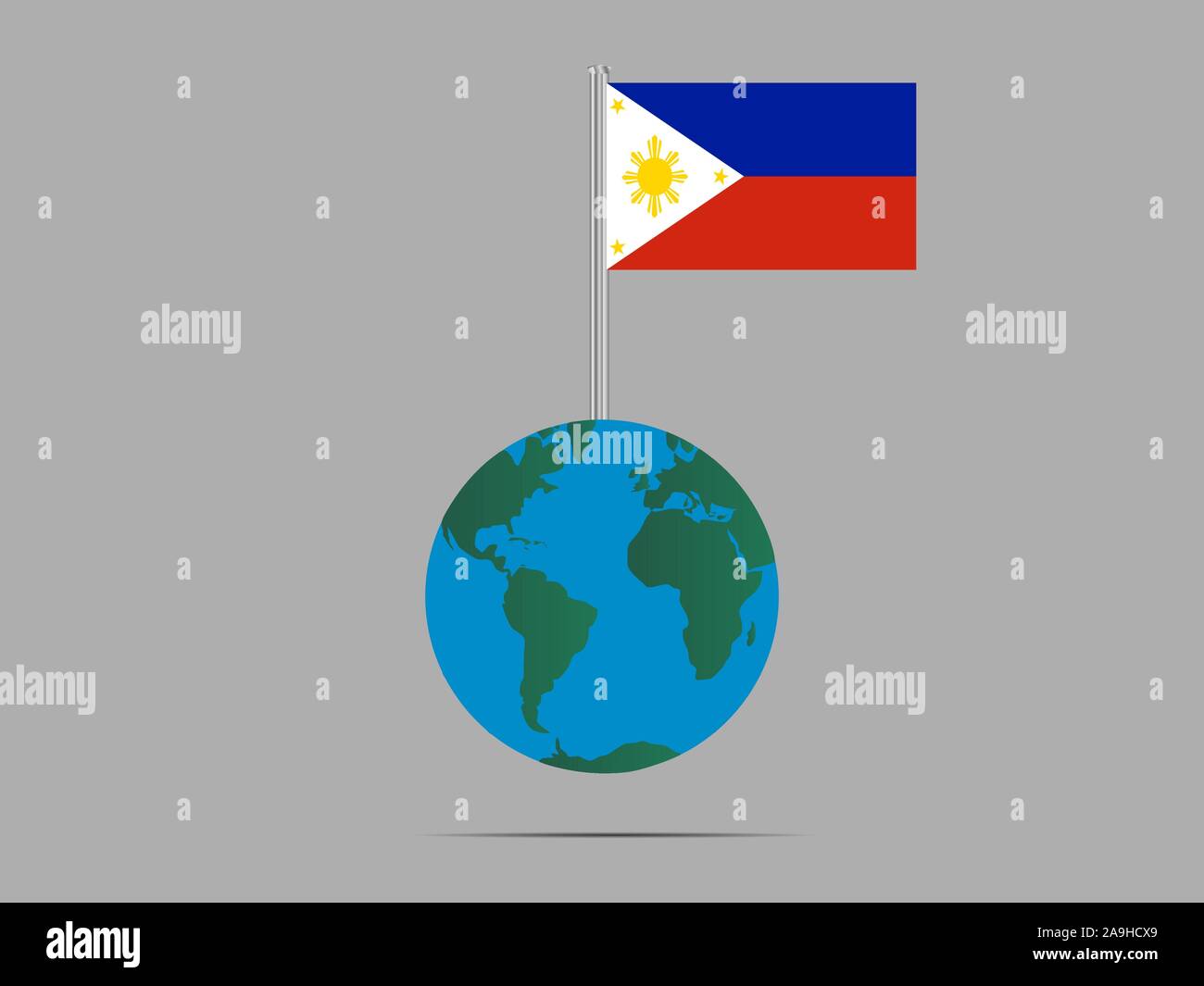 Beau drapeau national de la République de Philippines. Les couleurs d'origine et de proportion. Vector illustration eps10 simplement, en provenance de pays. Illustration de Vecteur