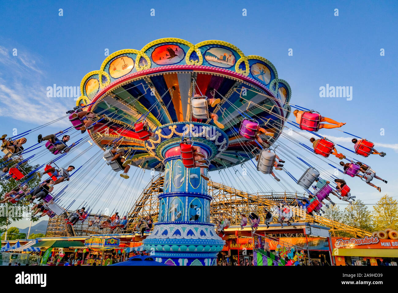 De la mer au ciel Swinger, Playland, Hastings Park, Vancouver, British Columbia, Canada Banque D'Images