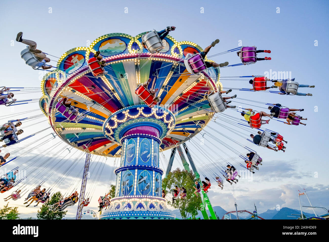 De la mer au ciel Swinger, Playland, Hastings Park, Vancouver, British Columbia, Canada Banque D'Images