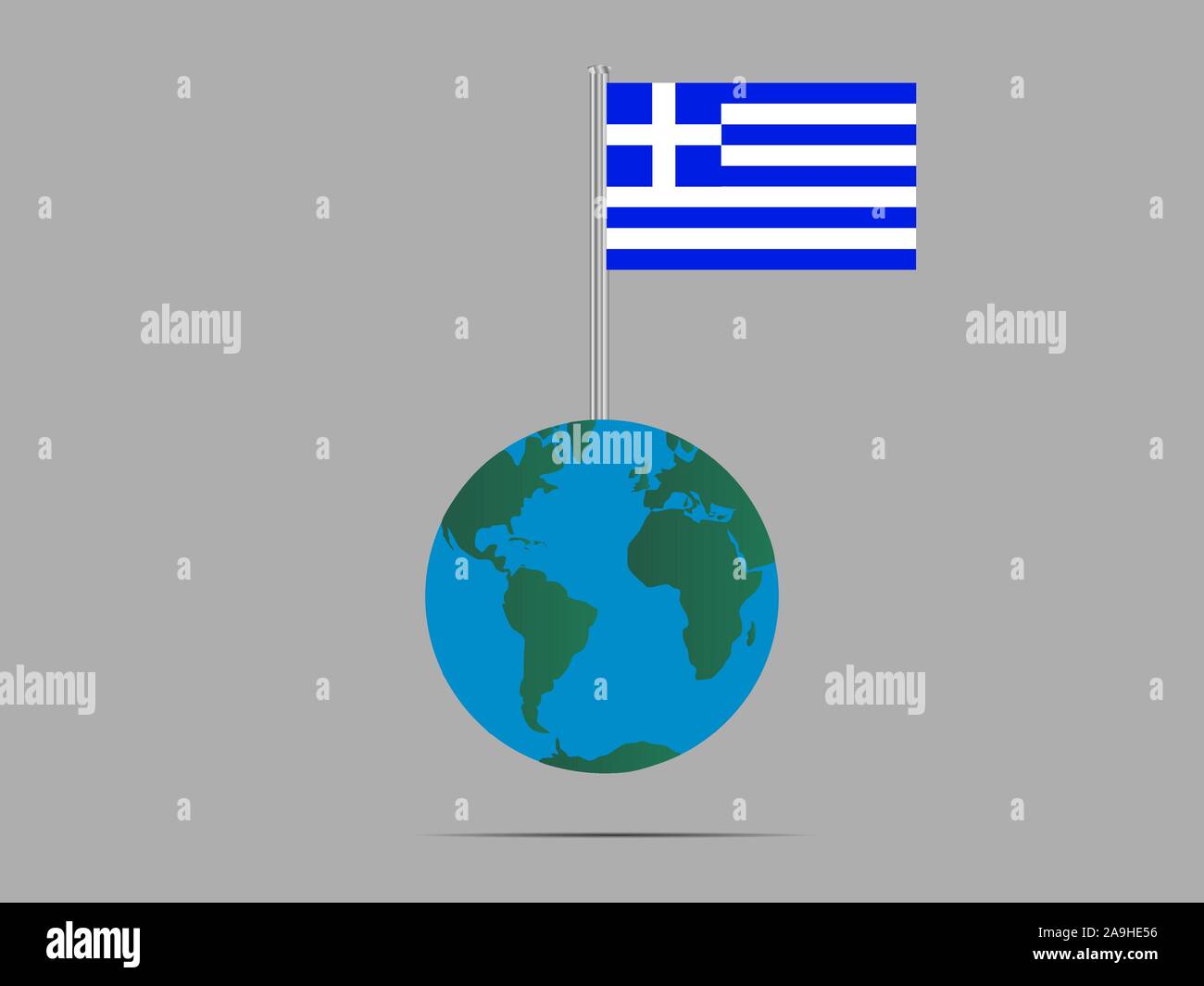 Drapeau national de République hellénique savent aussi que la Grèce . couleurs d'origine et de proportion. Illustration vectorielle, simplement, en provenance de pays. Illustration de Vecteur