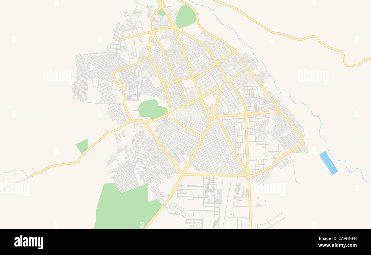 Version imprimable La carte des rues de Valledupar, Colombie. Modèle de carte pour un usage en entreprise. Illustration de Vecteur