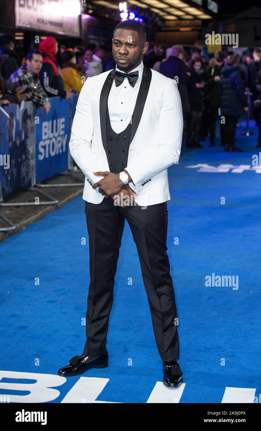 Londres, Royaume-Uni. 14Th Nov, 2019. Rapman assiste à la première mondiale de l'histoire bleu au Curzon Mayfair à Londres. Credit : SOPA/Alamy Images Limited Live News Banque D'Images