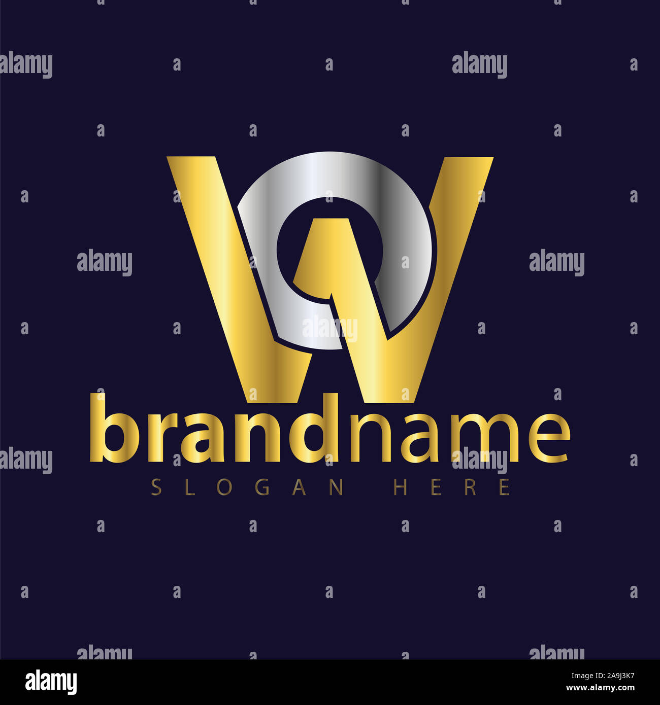 O W vecteur Logo Lettre modèle de stock Banque D'Images