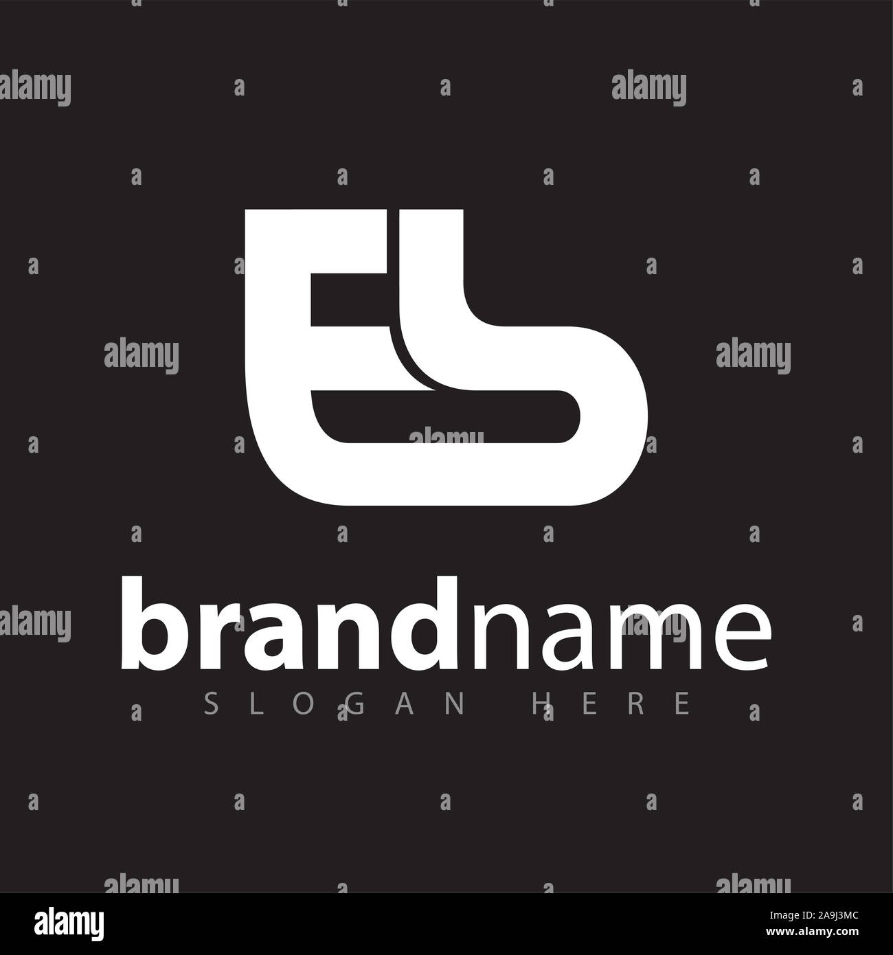 ES Lettre Logo mixte Vector modèle de stock Banque D'Images